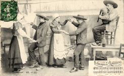 Types of Auvergne CPA The bourree (folklore costume)