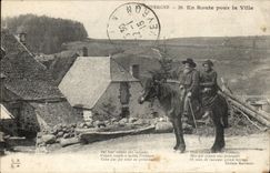 Auvergne CPA On the way for the city (folklore costume horse horse)