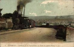 Auvergne CPA Railroad of Puy de Dome the train in Quatres Wheels