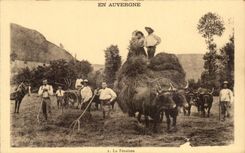 In Auvergne CPA the Haymaking (agriculture cultures peasant folklore) TOP