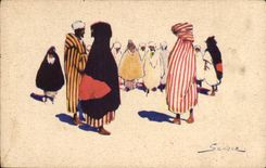 CPA Illustrator Sanouz Costumes of North Africa