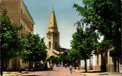 Tunisia CPA Menzel Bourguiba the church