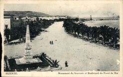 Tunisia Bizerte CPA Monument of the memory and boulevard of the sea front
