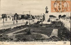 Tunisia CPA Tunis the new public garden Jules Ferry and prolongation of the avenue