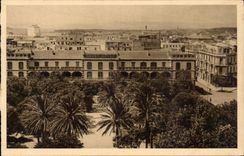 Tunisia CPA Bizerte Public garden Marshal Foche and the large hotel