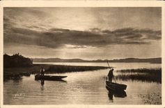 Macht GAscogne CPA von der Dammerung auf dem Teich von Leon fest