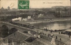 CPA Dax Panorama et pont sur l'Adour