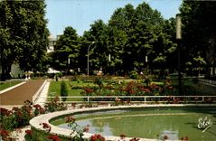 Dax CPM Les jardins fleuris sur le bord de l'Adour et le nouveau bassin