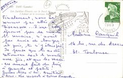 Dax CPM Les jardins fleuris sur le bord de l'Adour et le nouveau bassin