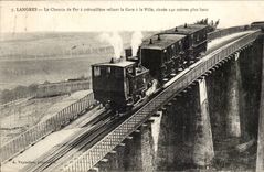 Langres CPA the cog railway connecting Train station to city TOP