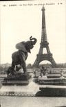 CPA Eiffel Tower seen from of Trocadero