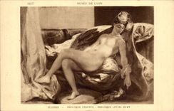 CPA Delacroix Odalisque couchee Musee de Lyon