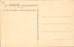 Paris CPA Le pont Louis Philippe 