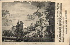 Paris CPA Crue de la Seine (1615) d'apres une gravure de l'epoque 