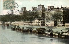 Paris CPA Quai et port de l'hotel de ville