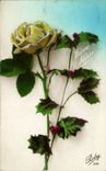 CPA Fantaisie Bonne annee Rose
