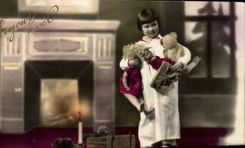 CPA Fantasy Child Merry Christmas (teddy ebar bear)