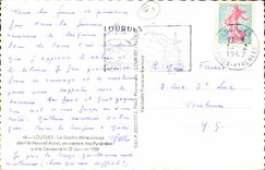 Lourdes MODERN CARD the miraculous cave