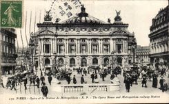 Paris CPA Opera and station of the Subway