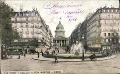 Paris CPA Street Soufflot and the Pantheon