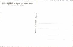 Switzerland Geneva MODERN CARD Quay of the Mount Blanc and seen on the city