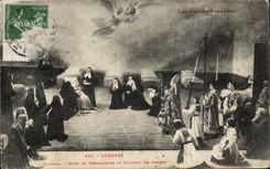 Lourdes CPA Dead Diorama of Bernadette to the convent of Nevers