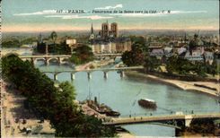 Paris CPA Panorama de la Seine vers la cite