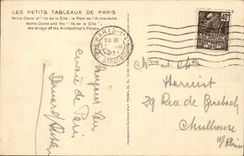 Paris CPA Notre DAme et l'ile de la cite Pont de l'archeveche