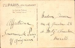 Paris CPA Le quai des Tuileries