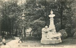 Paris CPA Park Heap Monument of Monpassant