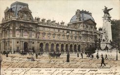 Paris CPA Nouveau Louvre Place du Carrousel Monument de Gambetta