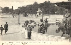 Paris CPA Fontaine de la Place de la Concorde vers le Cours la Reine