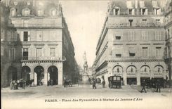 Paris CPA Place des Pyramides et statue de Jeanne d'arc