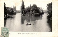 Paris CPA Le lac du Bois de Boulogne