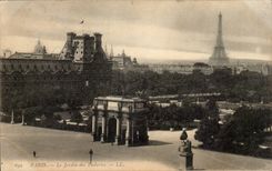Paris CPA Le jardin des Tuileries (Tour Eiffel)