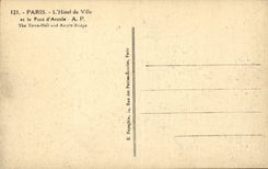 Paris CPA Hotel de ville (peniche Belle jardiniere)