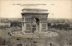 Paris CPA Arc de Triomphe and places it Etoile