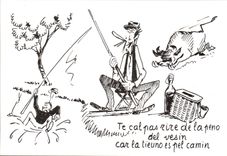 CPM Humour Dessin de Charles Mouly Ne ris pas de la mesaventure du voisin car la tienne est en chemin (pecheur)
