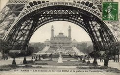 Paris CPA Trocadero seen under the Eiffel Tower