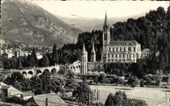 Lourdes CPA the basilica and the peak of Jer