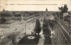 Paris CPA Panorama towards the bridge Alexandre III and Invalides