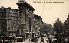 Paris CPA the boulevard and the door Saint Denis