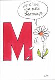 CPM lettre M Je t'm un peu beaucoup