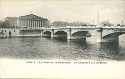 Paris CPA the bridge of the Harmony the House of Commons (Eiffel Tower)