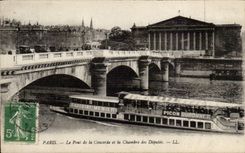 Paris CPA the bridge of the Harmony and the House of Commons (Chocolate Menier Picon Dubonnet)