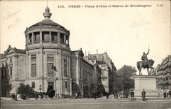 Paris CPA Places of Iena and Statue from Washington
