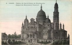 Paris CPA Eglise du Sacre Coeur de montmartre Aspect du monument termine