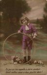 CPA Fantasy Child Boy with the hoop