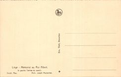 Belgie Belgium Liege CPA Memorial of king Albert