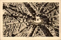 Paris CPA Arc de Triomphe of Etoile Seen air